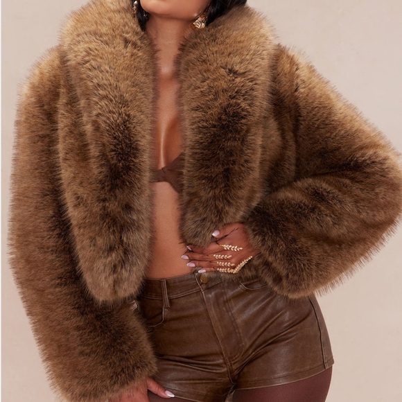 Fashion Nova Jackets & Blazers - Fashion Nova Luxe Brown faux fur